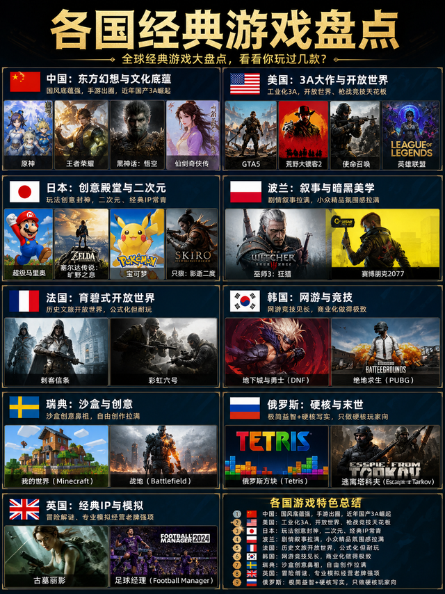 游戏不仅是娱乐，更是各国的“性格名片”！