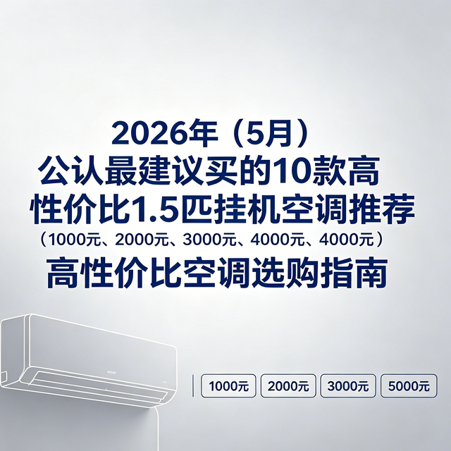 2026年（5月）公认最建议买的10款高性价比1.5匹挂机空调推荐