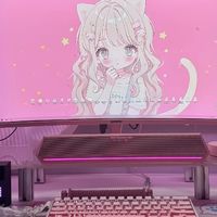 少女心拉满的粉白电竞桌搭：我的桌面快乐密码