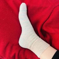 织袜015~蓝灰段染条纹