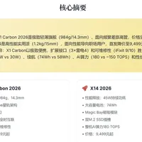 X1 Carbon vs X14 极致轻薄旗舰与性能实用