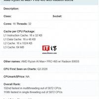 AMD锐龙AI Max+ PRO 495处理器现身：8065S核显，192GB内存
