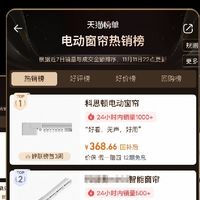 电动窗帘天猫榜单发布,科思顿荣获三大榜单TOP1