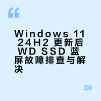 Windows 11 24H2 更新后 WD SSD 蓝屏故障排查与解决