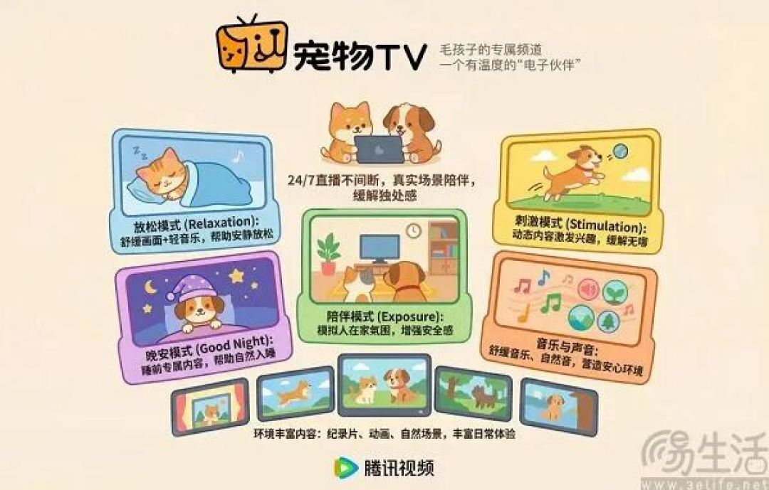 腾讯视频上线宠物TV频道，毛孩子们也能宅家追剧