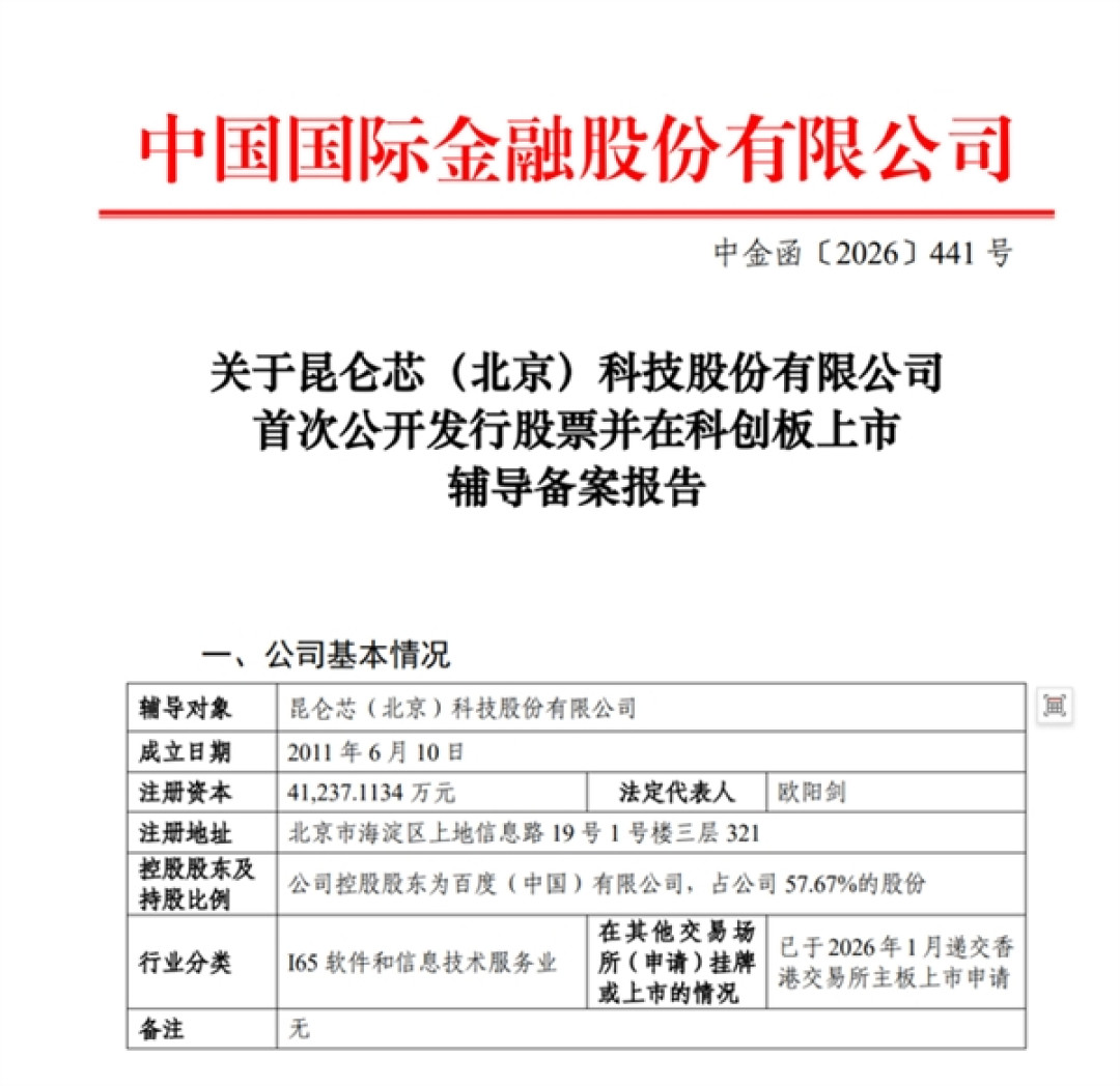别再低估百度!昆仑芯启动科创板IPO辅导 其估值占百度市值 25%