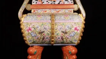 大清乾隆年制款粉彩描金缠枝莲纹香炉鉴赏与鉴别