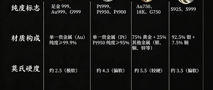 黄金/铂金/K金/银 一篇分清不花冤枉钱_黄金首饰_什么值得买