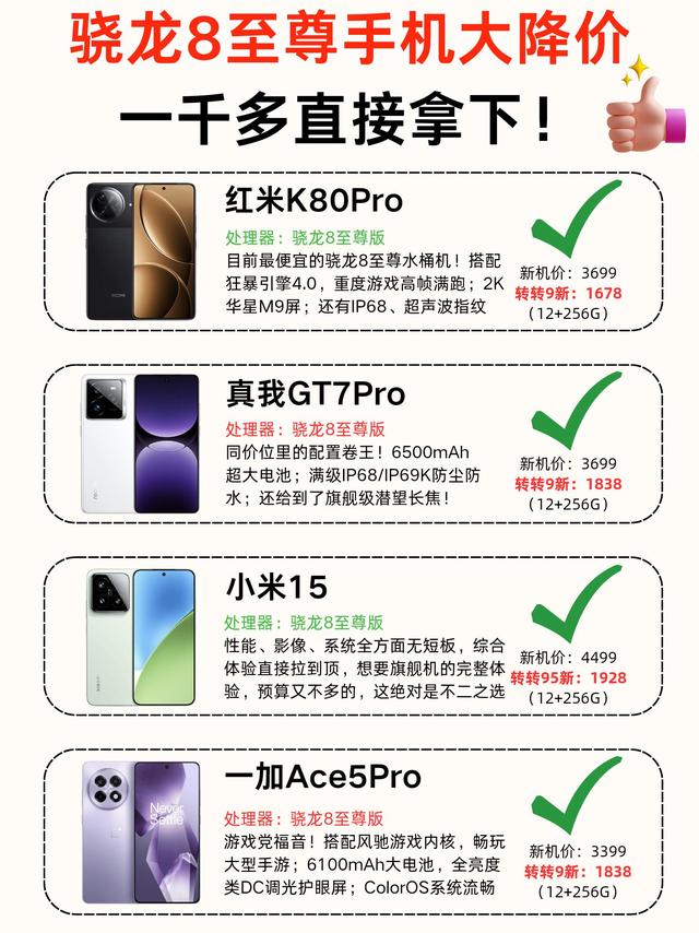 骁龙8至尊版手机大跳水！一千多拿下旗舰芯谁不疯啊