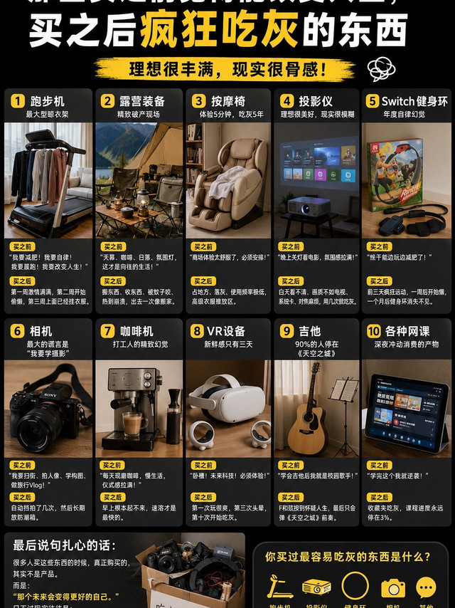那些买之前觉得能改变人生，买之后疯狂吃灰的东西