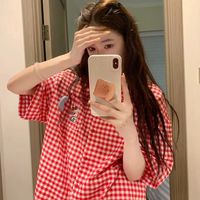 韩系少女心爆棚💥东大门红格 KT 猫睡衣太好穿