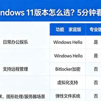 Windows 11 版本怎么选？5分钟看懂家庭版/专业版/企业版区别