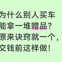 为什么别人买车能拿一堆赠品？原来诀窍就一个，交钱前这样做！