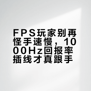 FPS玩家别再怪手速慢，1000Hz回报率插线才真跟手