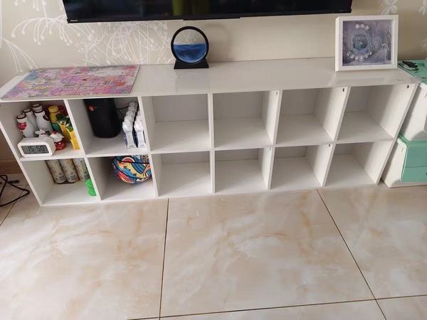 实木书柜落地格子收纳柜家用多功能储物柜