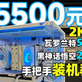 【人人都会装】5500元白色海景房神机！2K黑猴200帧，瓦罗兰特500帧！配件整理选购、装机、装系统、调试等一条龙视频