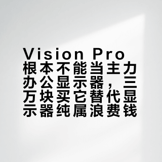 Vision Pro根本不能当主力办公显示器，三万块买它替代显示器纯属浪费钱