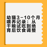🐱自小猫3-10个月干粮&零食记录