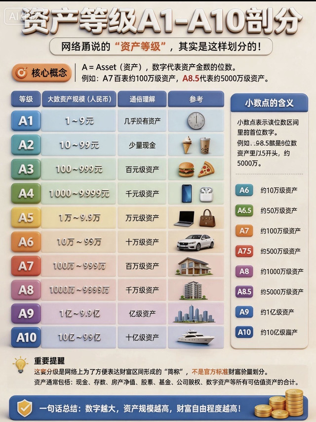 从A1到A10，被问爆的资产分级，今天把完整答案补上了