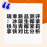 瑞幸测评｜冰吸生椰拿铁 vs 青椰茉莉拿铁