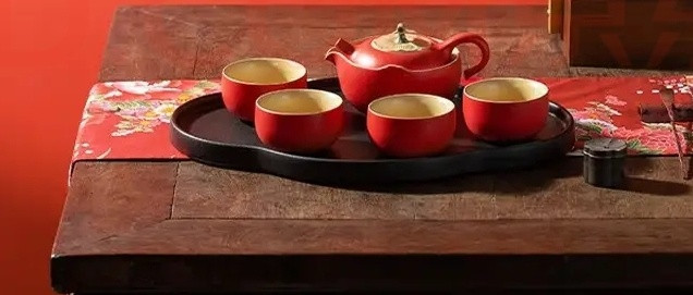 万仟堂（Edenus）事事如意朱漆釉茶具套装 · 7件全套