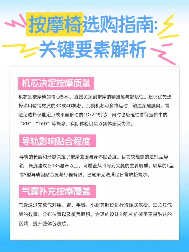 按摩椅选购指南：关键要素解析
