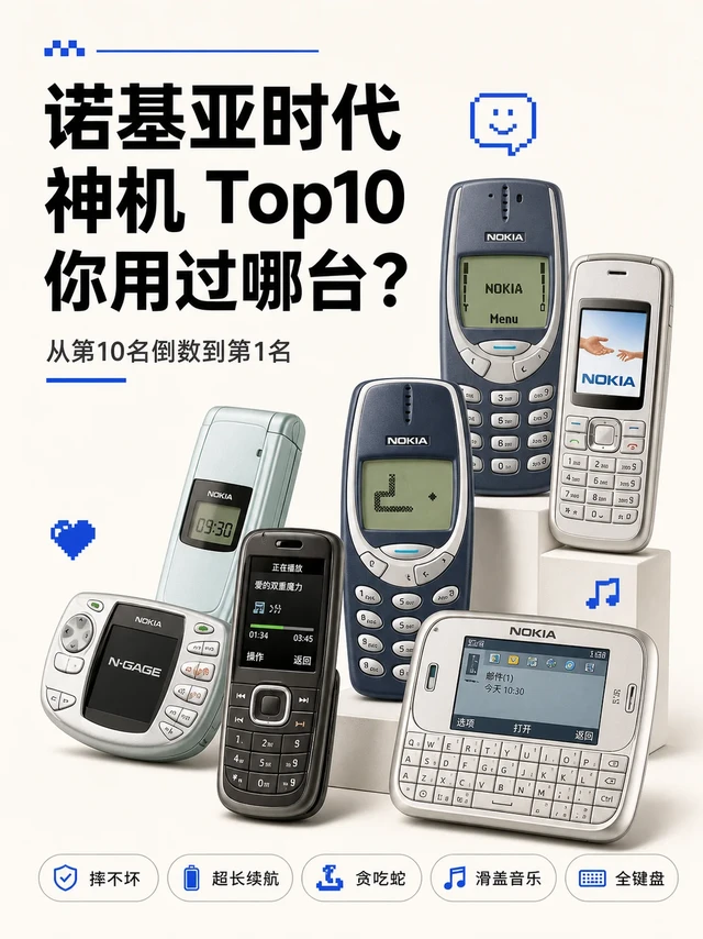 诺基亚时代神机 Top10，你用过哪一台？