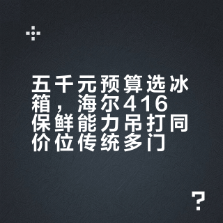 五千元预算选冰箱，海尔416保鲜能力吊打同价位传统多门？
