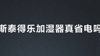 斯泰得乐加湿器真省电吗？实测一晚不到4分钱，但买它的人根本不在意电费