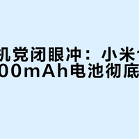 重度用机党闭眼冲：小米17 Max凭8000mAh电池彻底终结续航焦虑