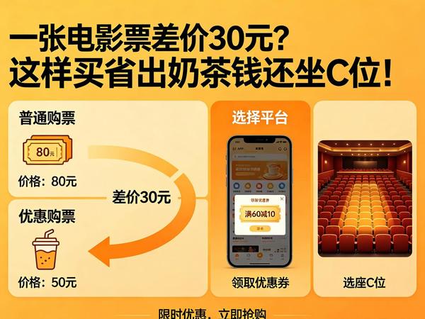 一张电影票差价 30 元？这样买省出奶茶钱还坐 C 位！