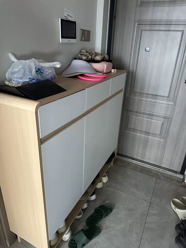 实木鞋柜家用进门口靠墙一体多功能玄关柜