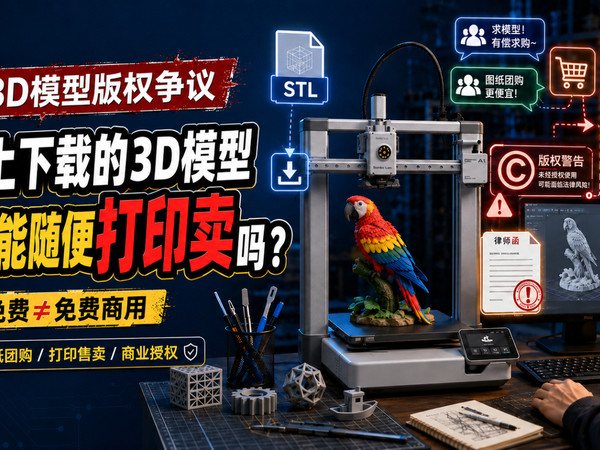 网上下载的3D模型，真的能随便打印卖吗？