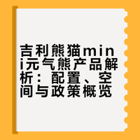 奶凶奶凶！这辆吉利小熊猫治愈了我的选车困难症