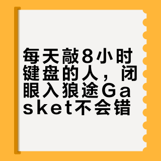每天敲8小时键盘的人，闭眼入狼途Gasket不会错