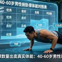 俯卧撑数量出卖真实体能：40-60岁男性对照表