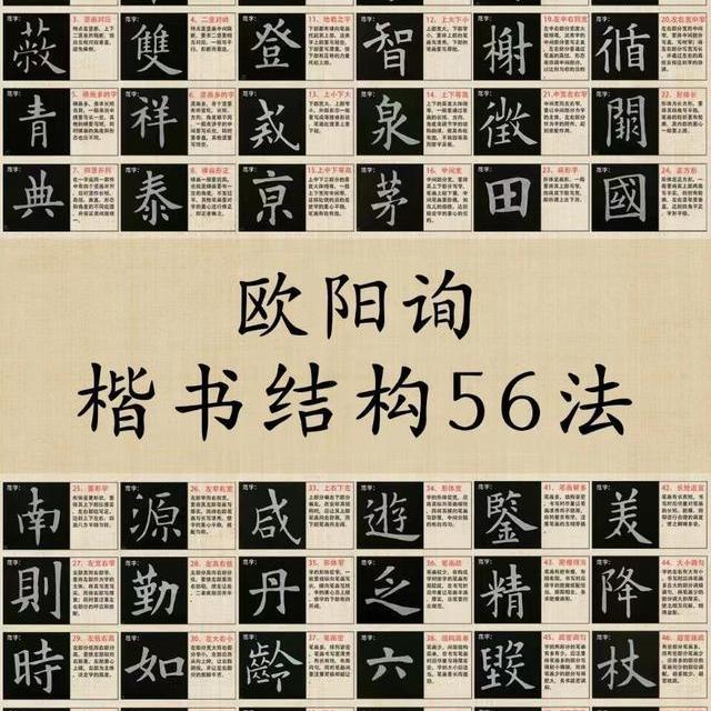 欧阳询楷书结构56法：吃透这篇，你的字立刻从“工整”变“高级”