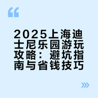2025上海迪士尼乐园游玩攻略:避坑指南与省钱技巧