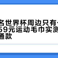 央视联名世界杯周边只有一件值得买:59元运动毛巾实测吸水性吊打普通款