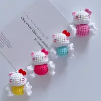 糖果Kitty挂件钩织教程：从糖果主体到花边细节