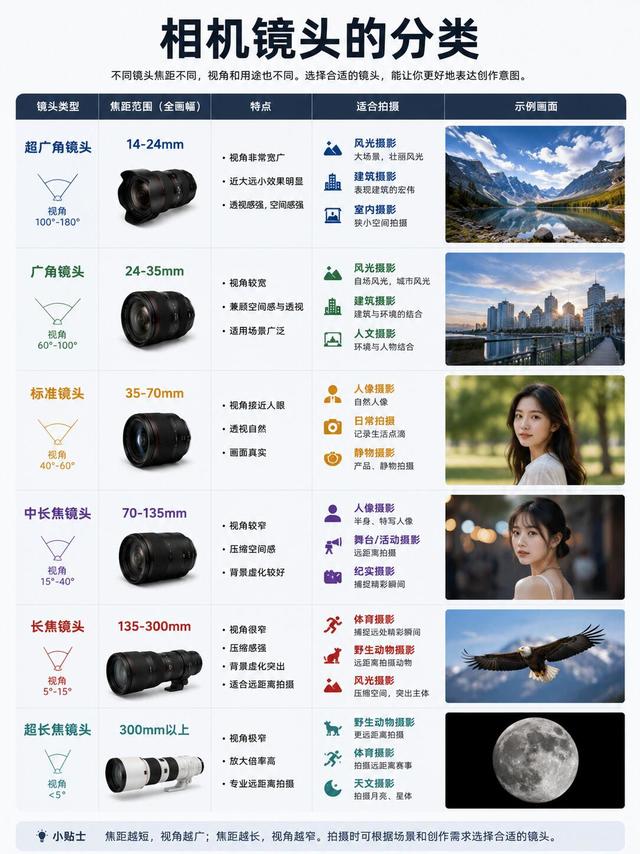 一张图秒懂相机镜头分类｜新手选镜头不迷茫📷