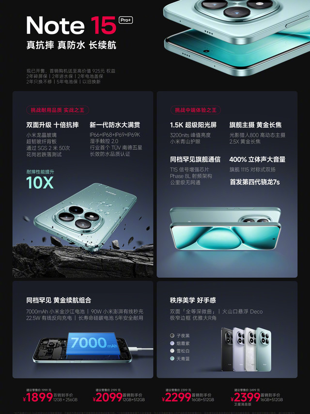 红米Note 15系列价格公布Note 15 Pro+:12+256GB首销1899元起Note 15 Pro:8+256GB首销1399元起Note 15:6+128GB 999元起这价格怎么样?#