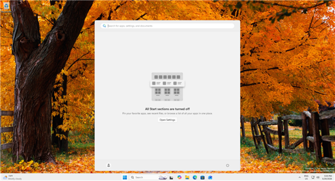 Win 11开始菜单大改:想关啥就关啥 可空白一片