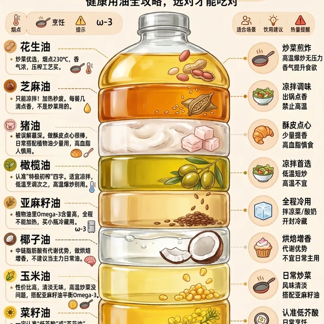 食用油选购指南⭐️ 8种食用油，健康油攻略