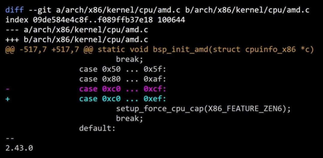AMD Zen6阵容比预期更庞大!Linux补丁新增32款型号