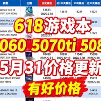 618游戏本5060/5070/5070Ti/5080四显卡连播，618第二波前最后摸底