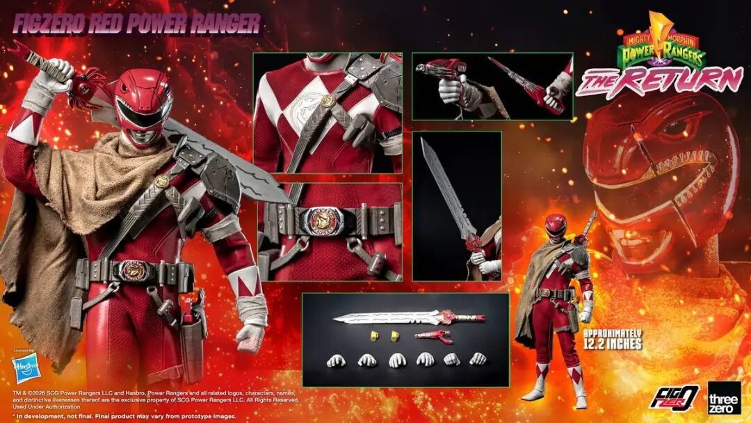 threezero 1/6 恐龙战队红衣战士可动人偶公布