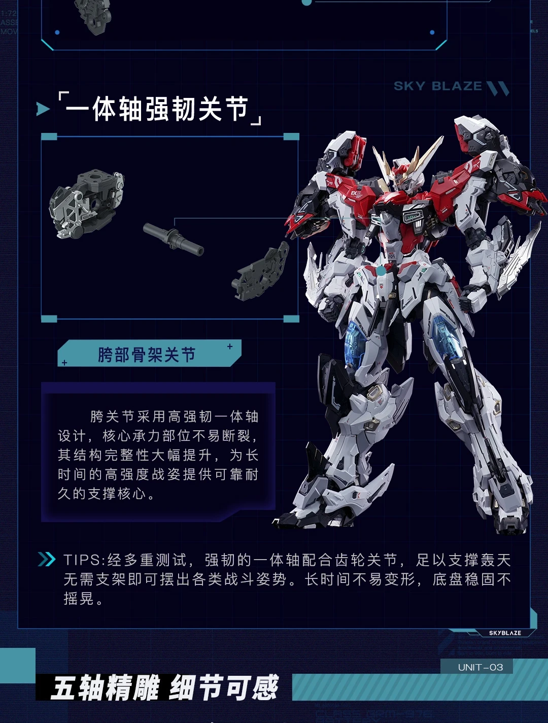 预售价368元!核金重构x无限维度 联合出品《核心晶者》系列「03号机-轰天号」1/72 拼装可动模型