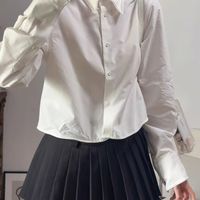 蔡文静私服同款✨MESUX 米岫桑蚕丝短款衬衫太显贵