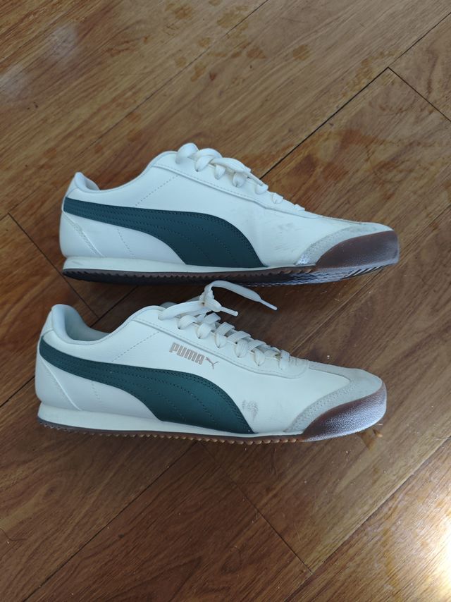 这双PUMA鞋，米白与绿金的完美结合？
